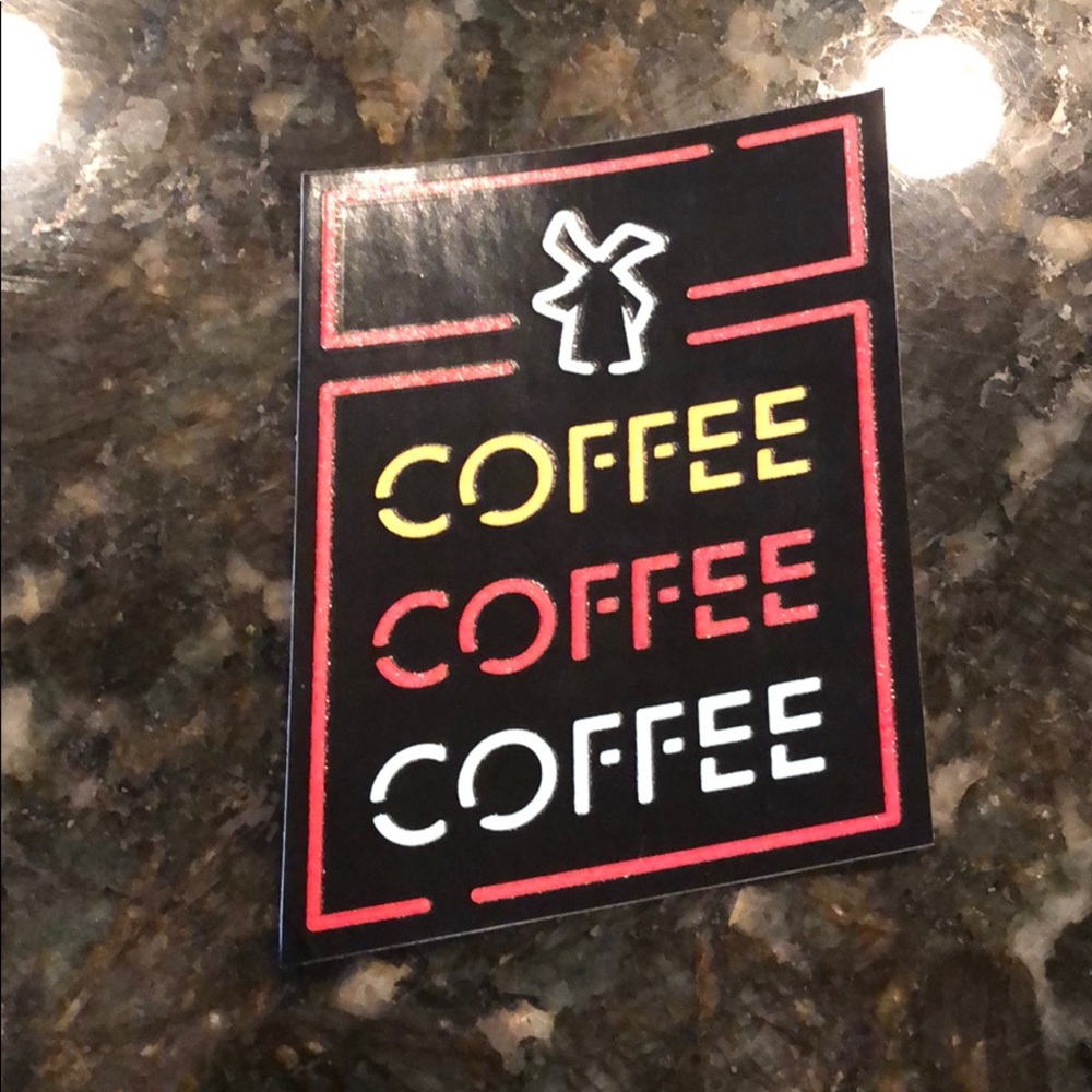 Dutch Bros. Sticker glows in dark